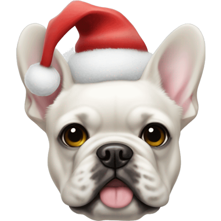 Christmas themed white fluffy French bulldog  emoji