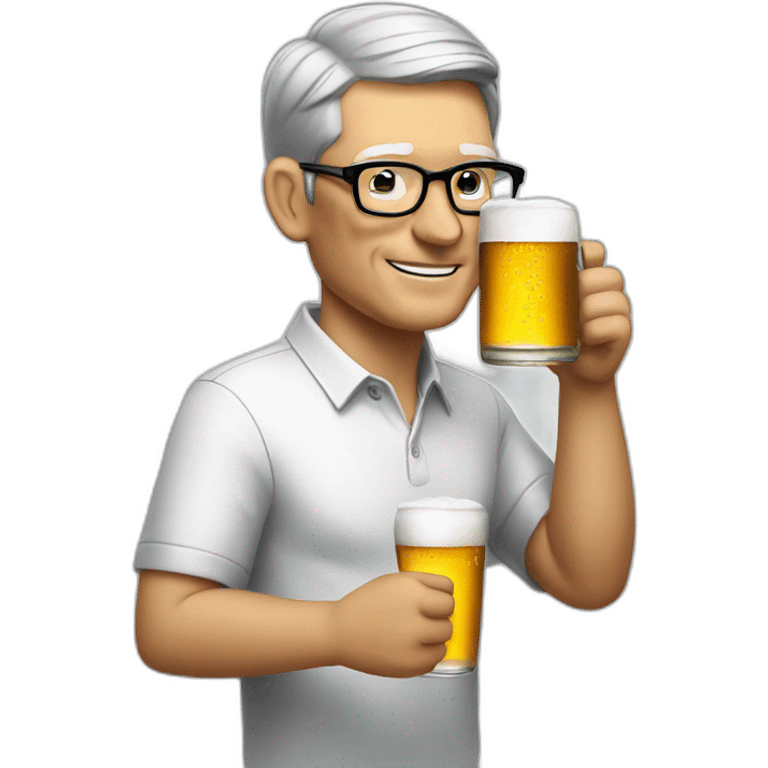 tim cook drinking beer emoji