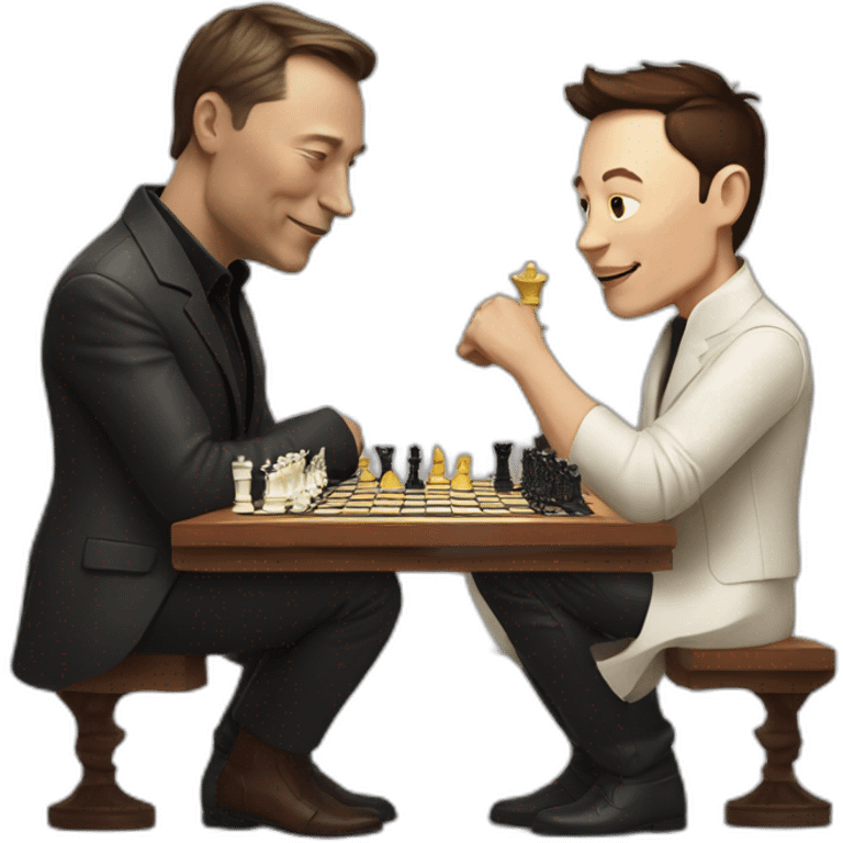 Yode and Elon musk play chess emoji