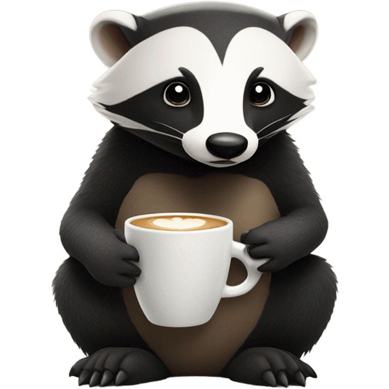 Badger drinking coffee emoji