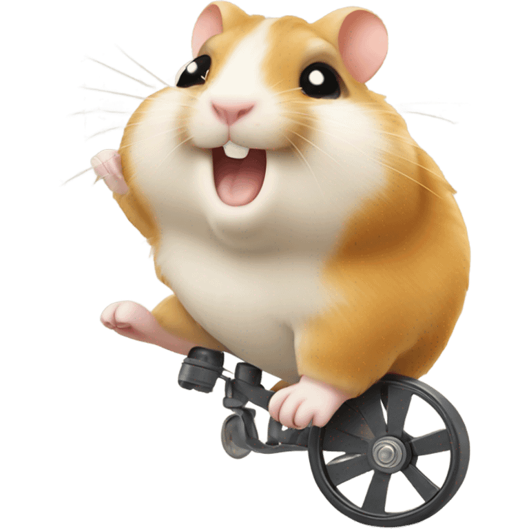 hamster runs and shows a thumb up emoji