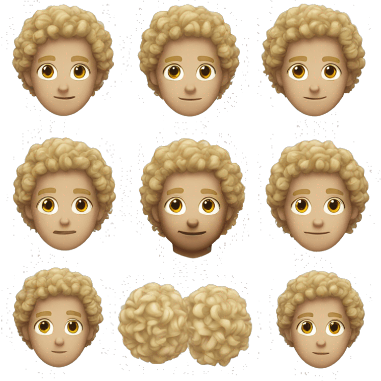 Curly haired, blonde, white boy emoji