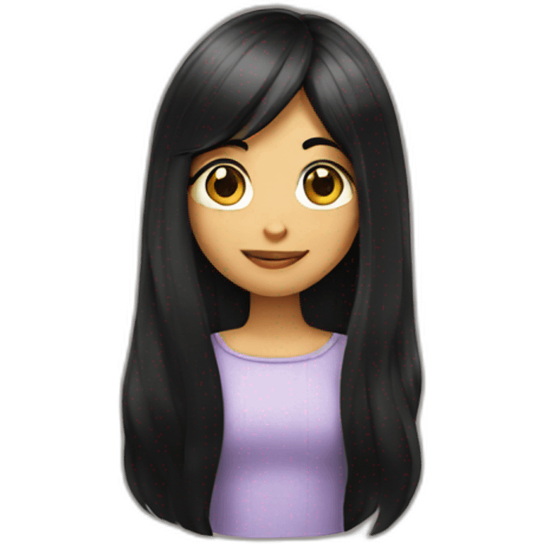 Girl with very long black hair  emoji