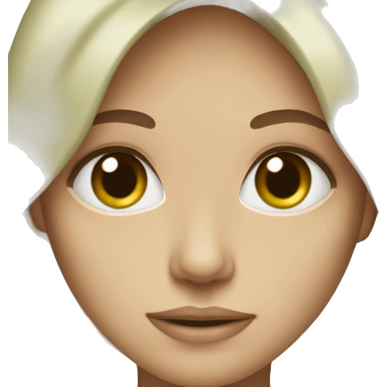 white women green eyes brown hair  emoji