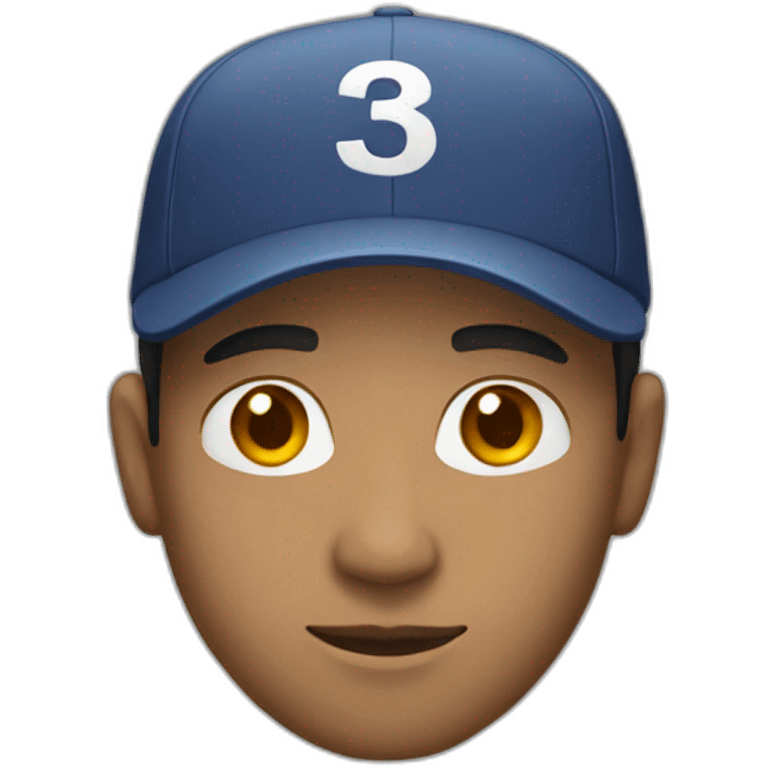 mixed race man with a cap saying emoji