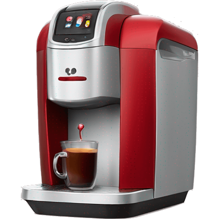 Realistic candy apple red keurig coffee machine emoji