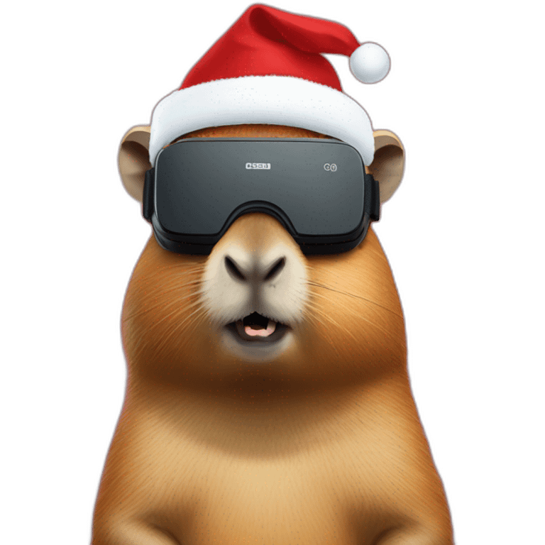 full body capybara in vr headset christmas emoji