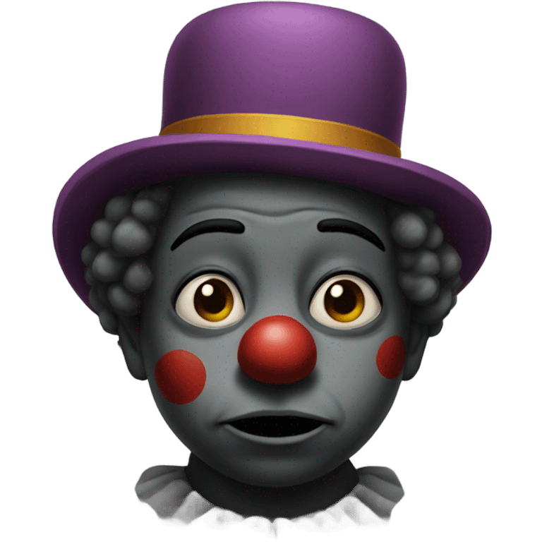 A sad-face Black clown. emoji