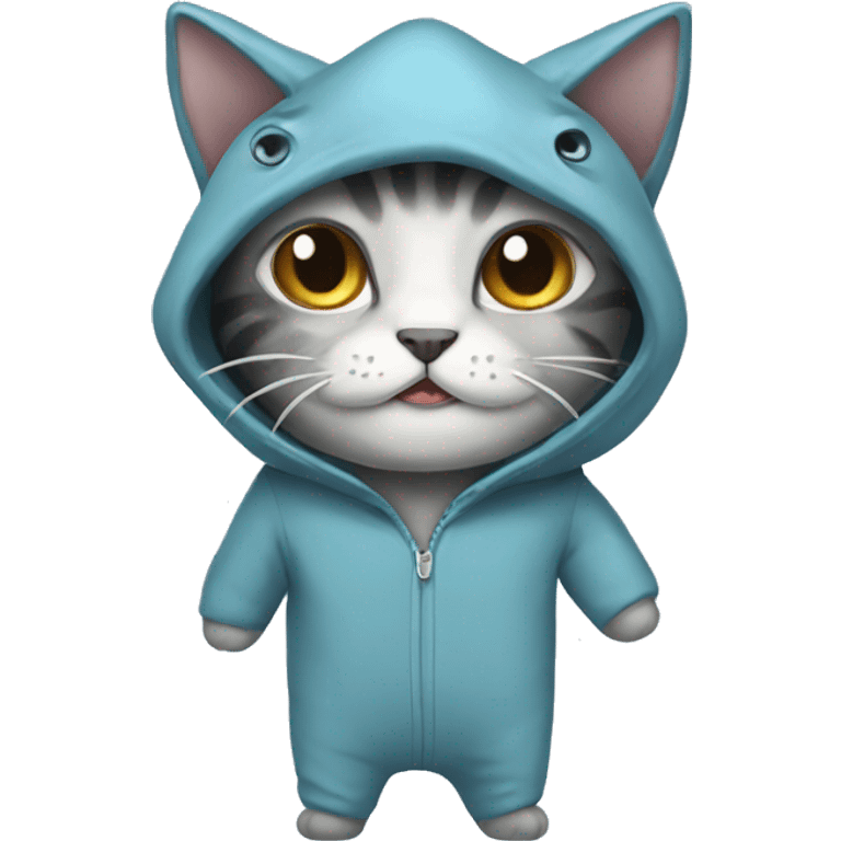 cat with shark onesie emoji