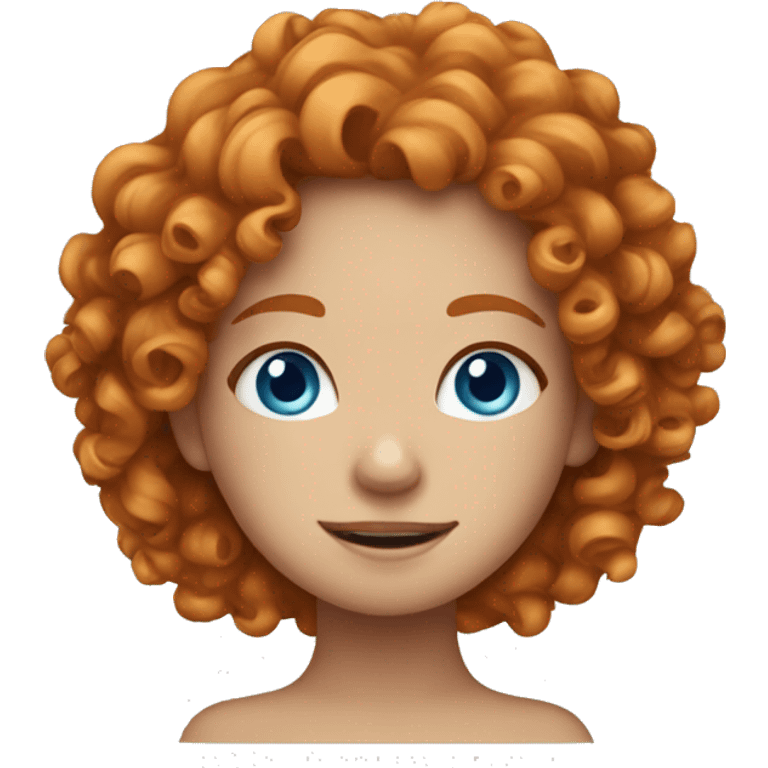 curly haired ginger girl with blue eyes emoji