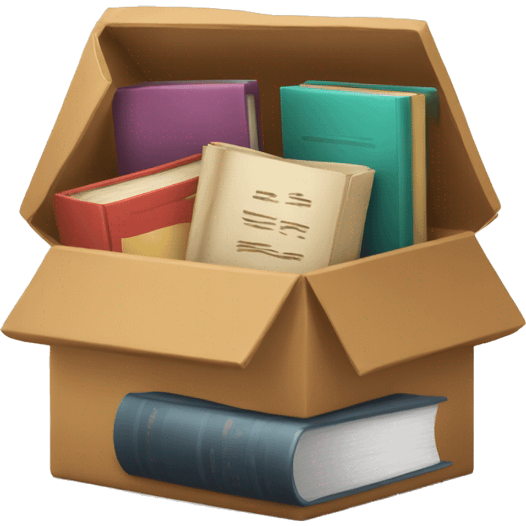 open box with books inside emoji