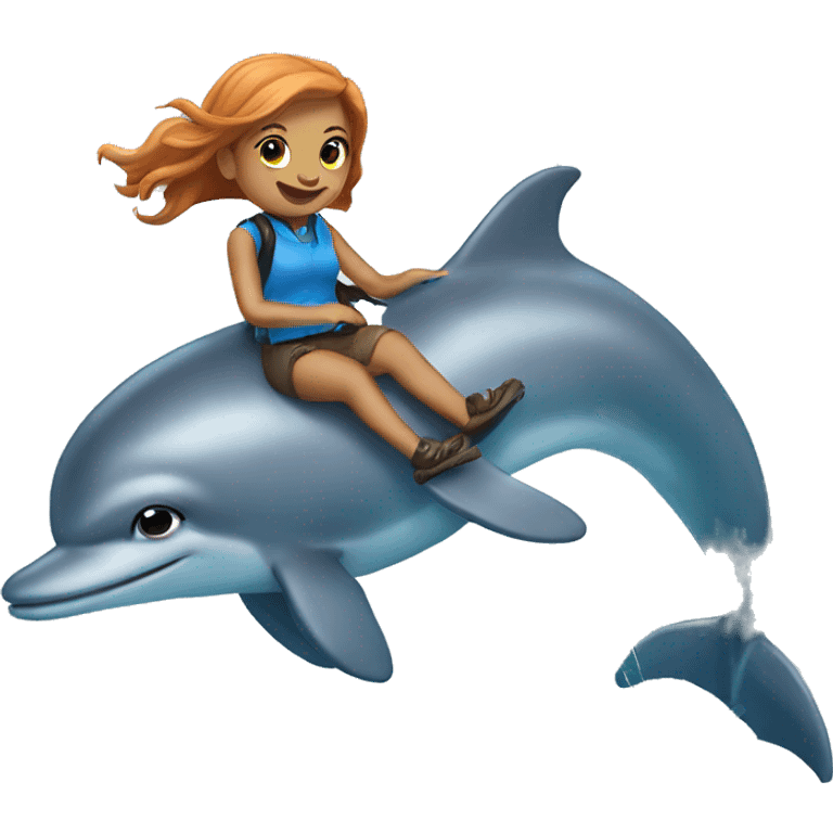 Macie riding dolphin  emoji