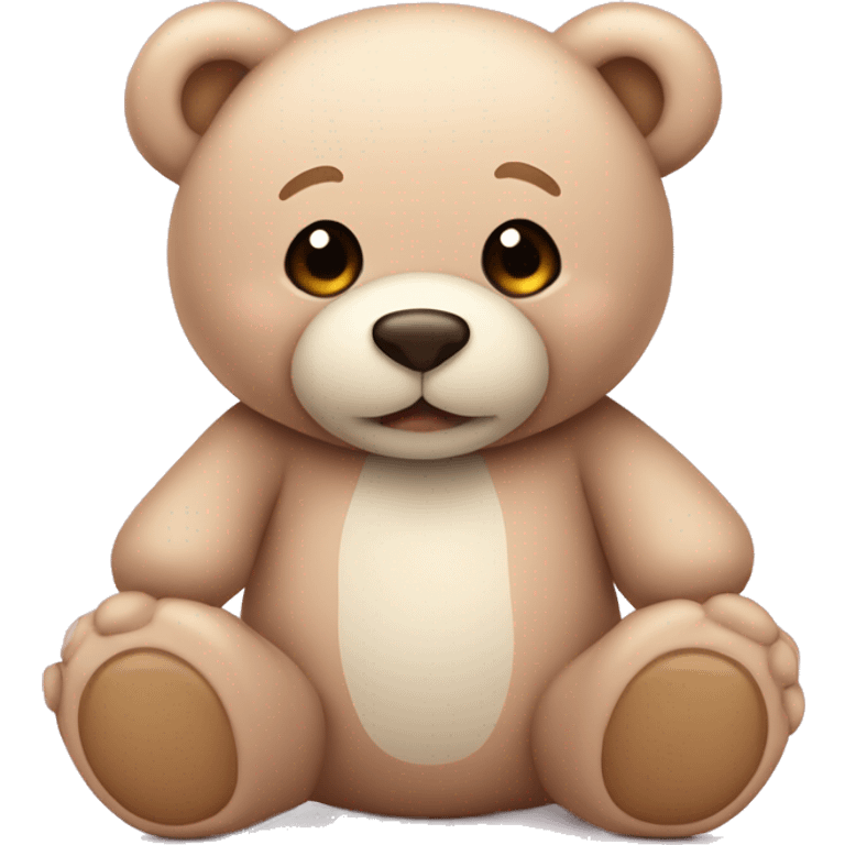 beige teddy bear make him extremely cute with baby pink noss emoji