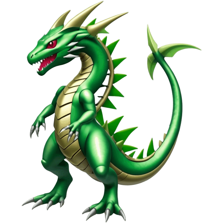  Cool Edgy Shiny Futuristic Ethereal Legendary Rayquaza-Digimon-Tyranitar-Flygon-hybrid full body emoji