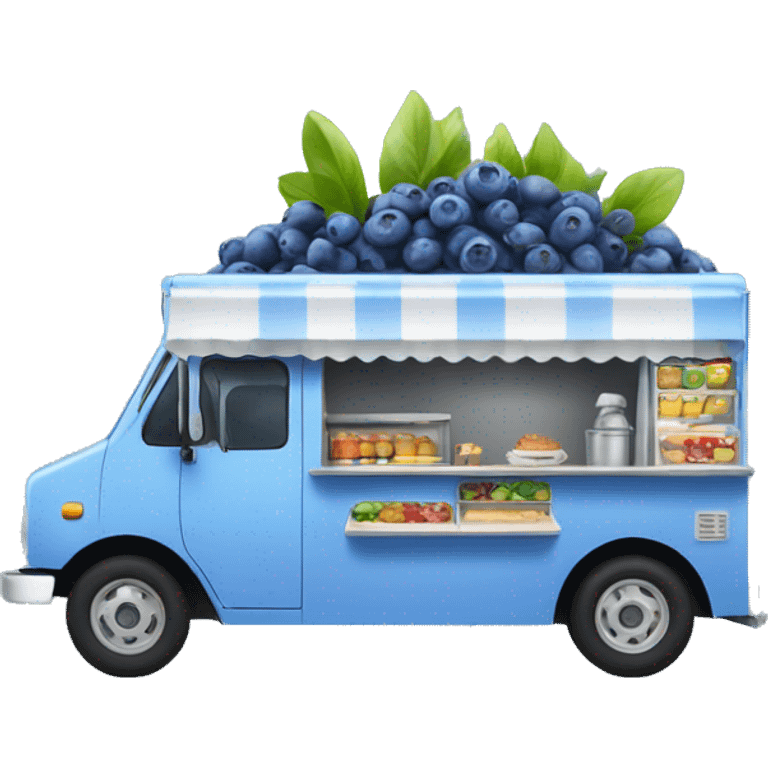 Food truck selling blueberries  emoji