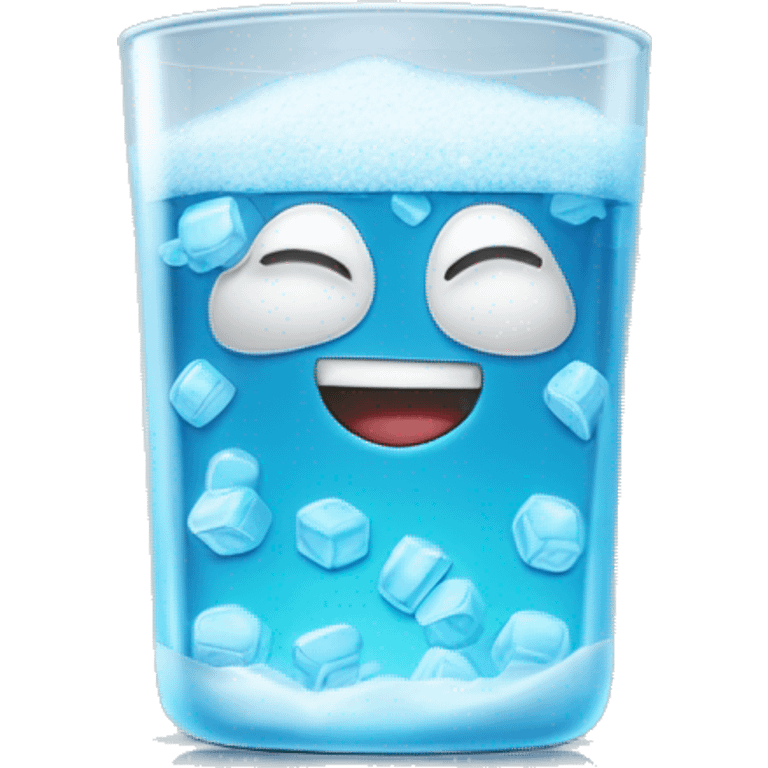 realistic glass of alka seltzer fizzing with tablets on the side  emoji