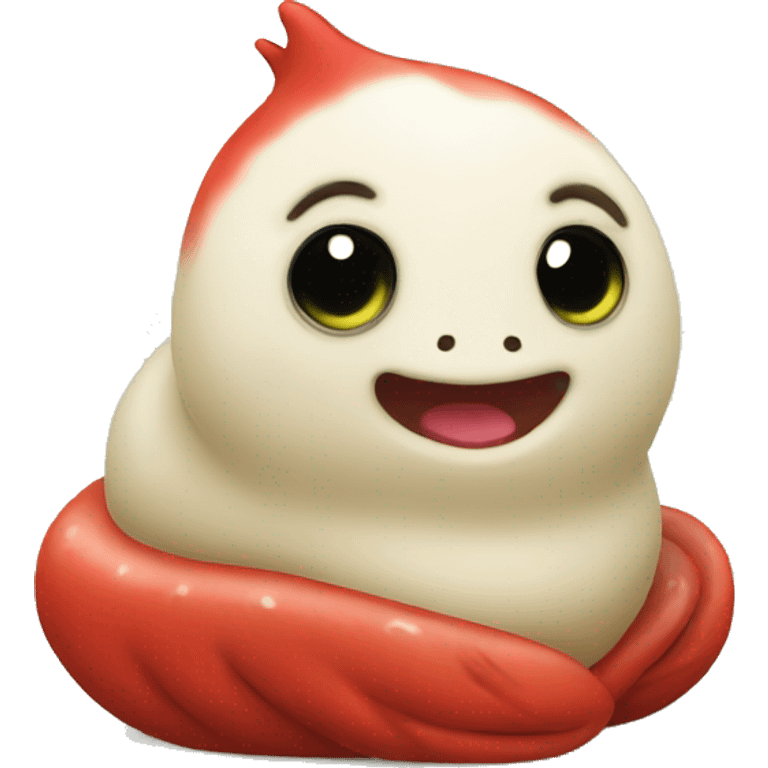 Cute slug cuddle cardinal  emoji