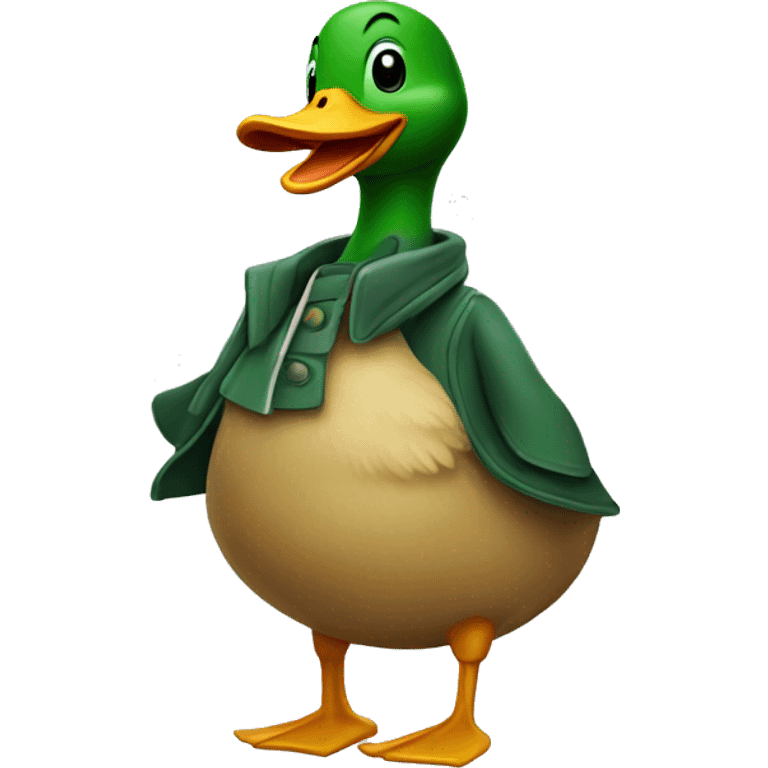 happy duck wearing coat emoji