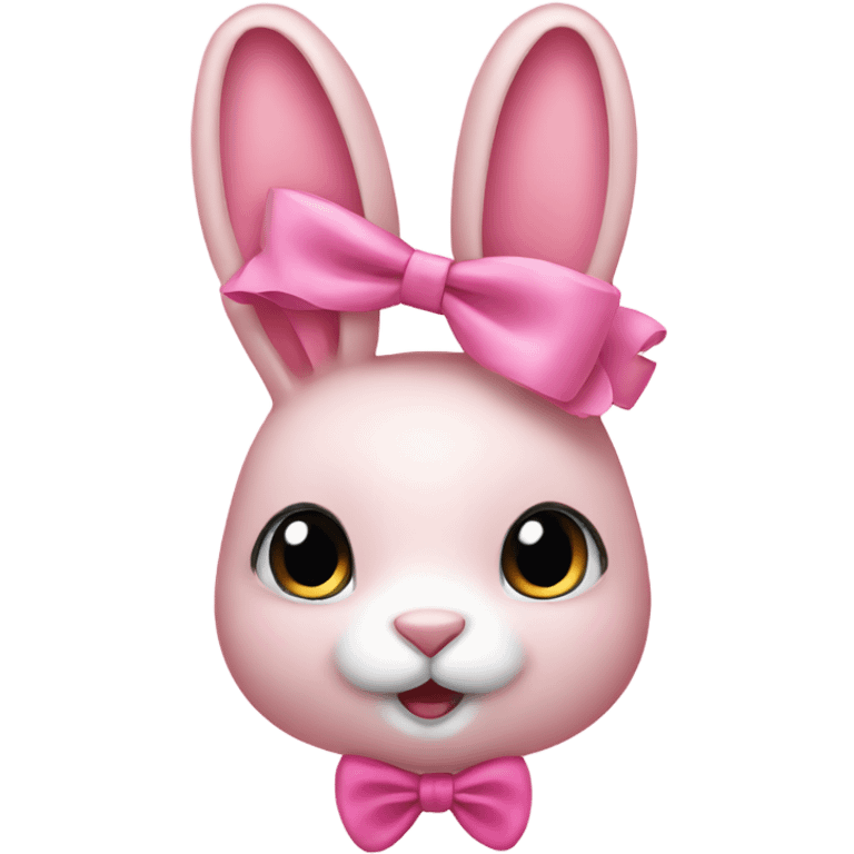 Pink bunny wearing a pink bow emoji