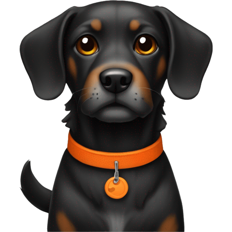 dog black and orange emoji