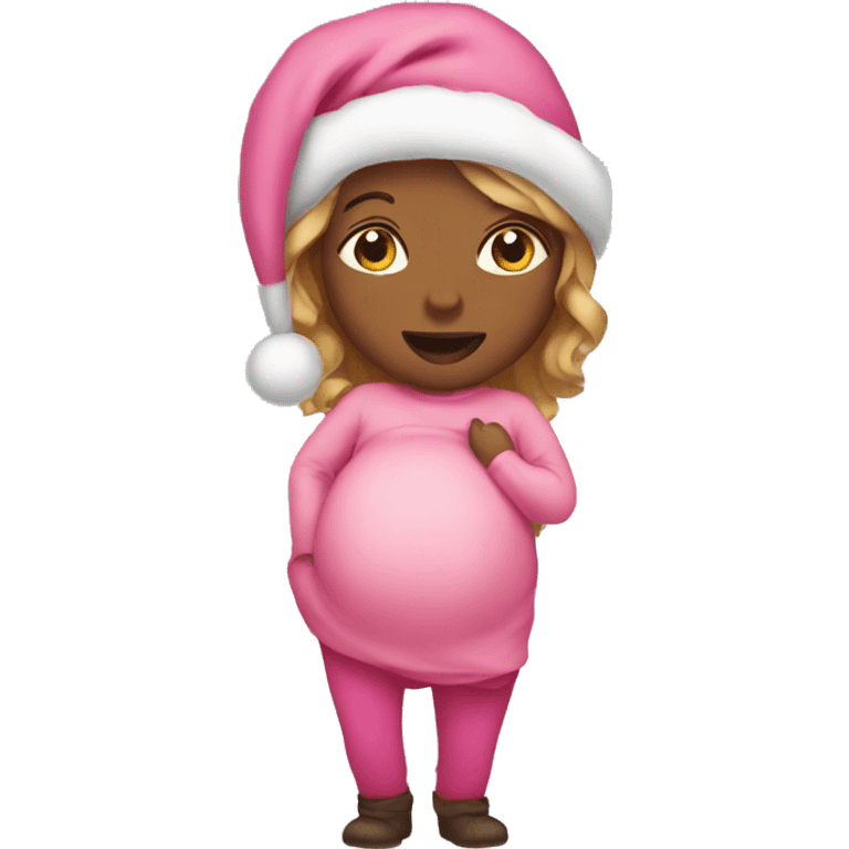 Pink pregnant Christmas  emoji