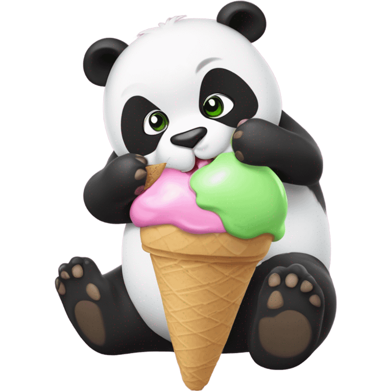 Panda eating ice cream emoji