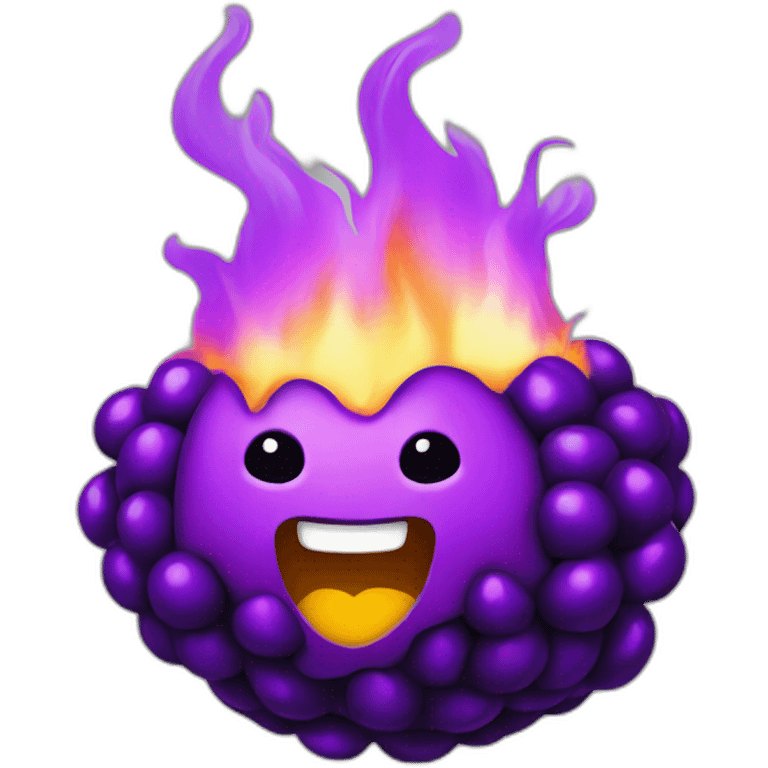 Purple BlackBerry on fire emoji