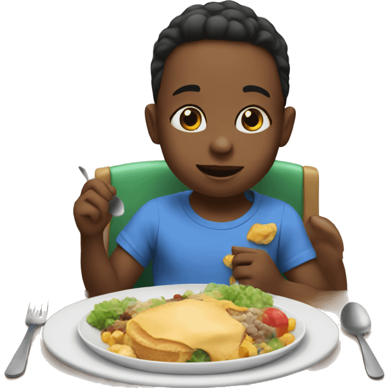 Toddler eating dinner emoji