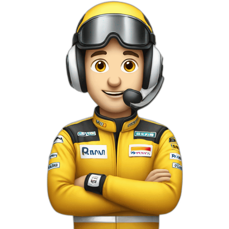 f1 car driver with a cell phone emoji