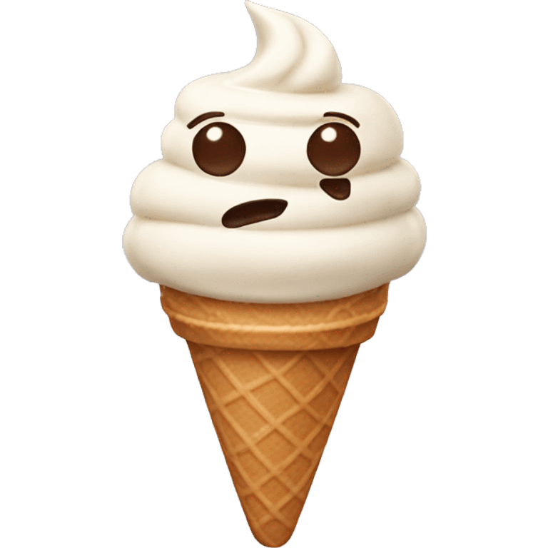 Ice cream with fudge emoji