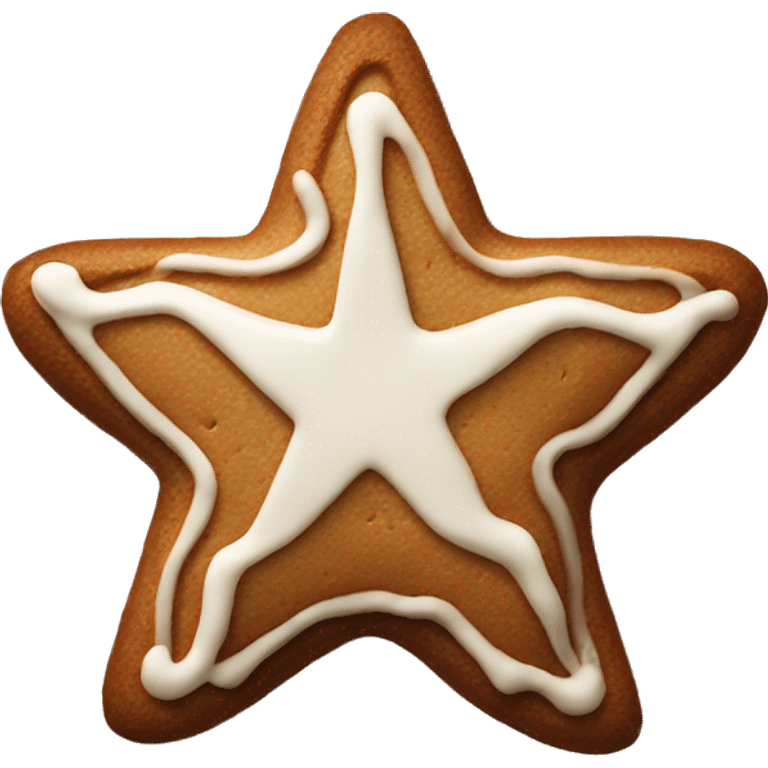 Star-shaped gingerbread with icing emoji