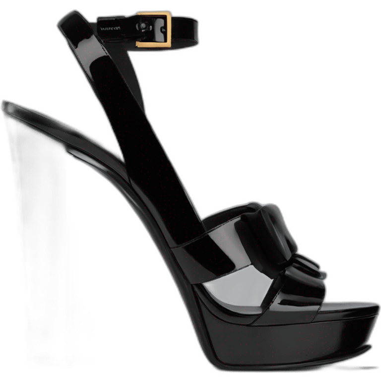 YSL TRIBUTE heel SANDAL black PATENT LEATHER emoji