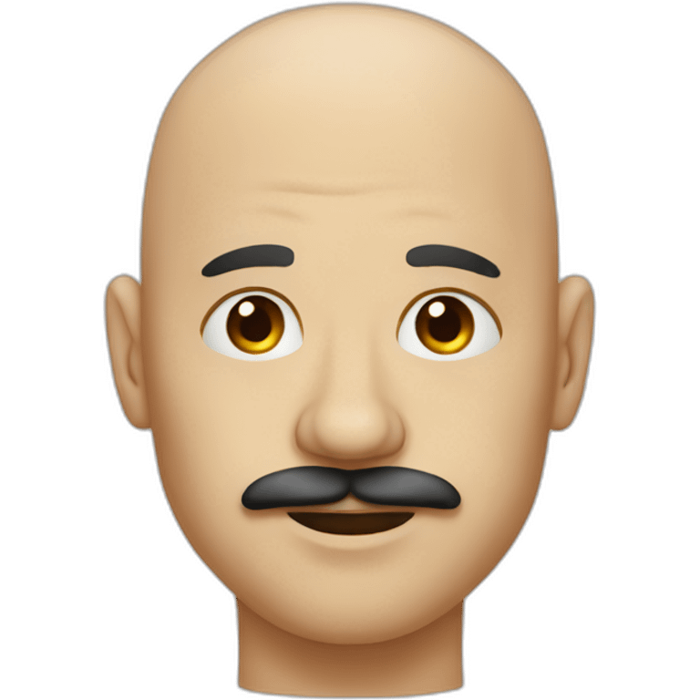 bald man with moustache and a nose ring emoji