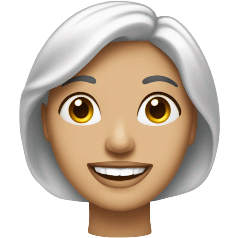 Risada medio blanca flaca ojos grandes y lavios carnosos  emoji