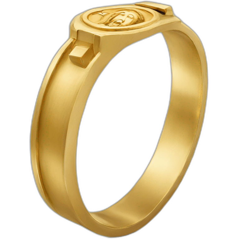 gold ring with jesus face emoji