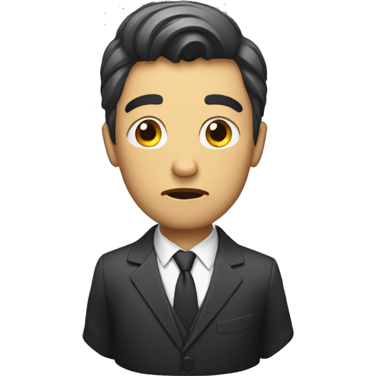 man in suit worry emoji