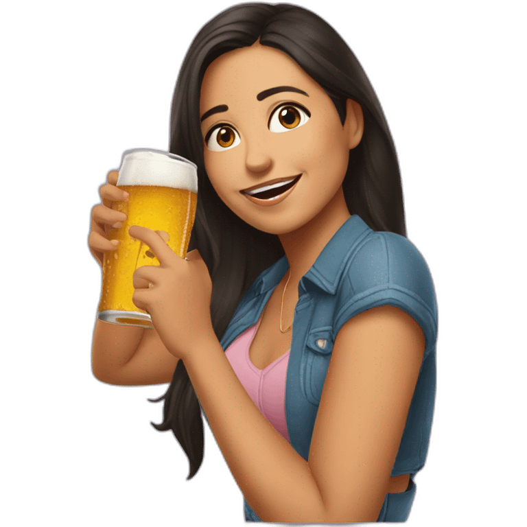 Lilia Cedillo Ramirez drinking beer emoji