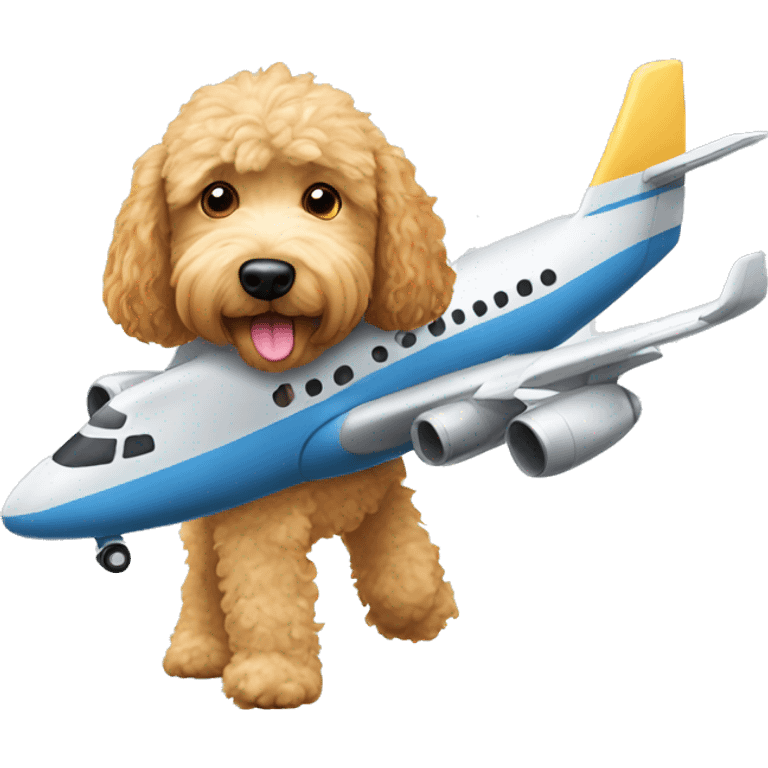 Golden doodle going on a plane  emoji