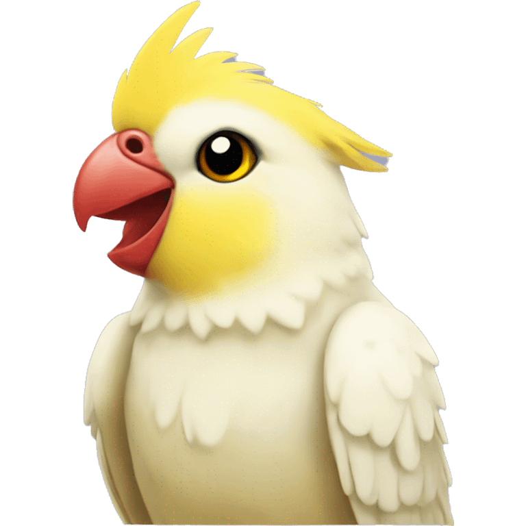 Yellow Cockatiel with red cheeks  emoji