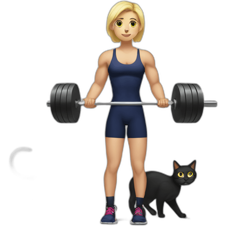 Powerlifter weighting a cat emoji