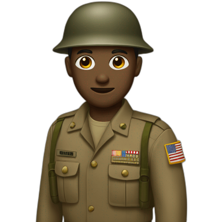 American soldier in a brown vietnam war era outfit emoji