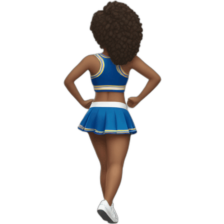 Back view Full body curvy beauty cheerleader short skirt skirt dancing emoji