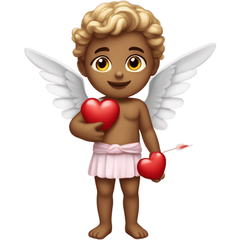 Realistic Cupid holding his heart bow emoji