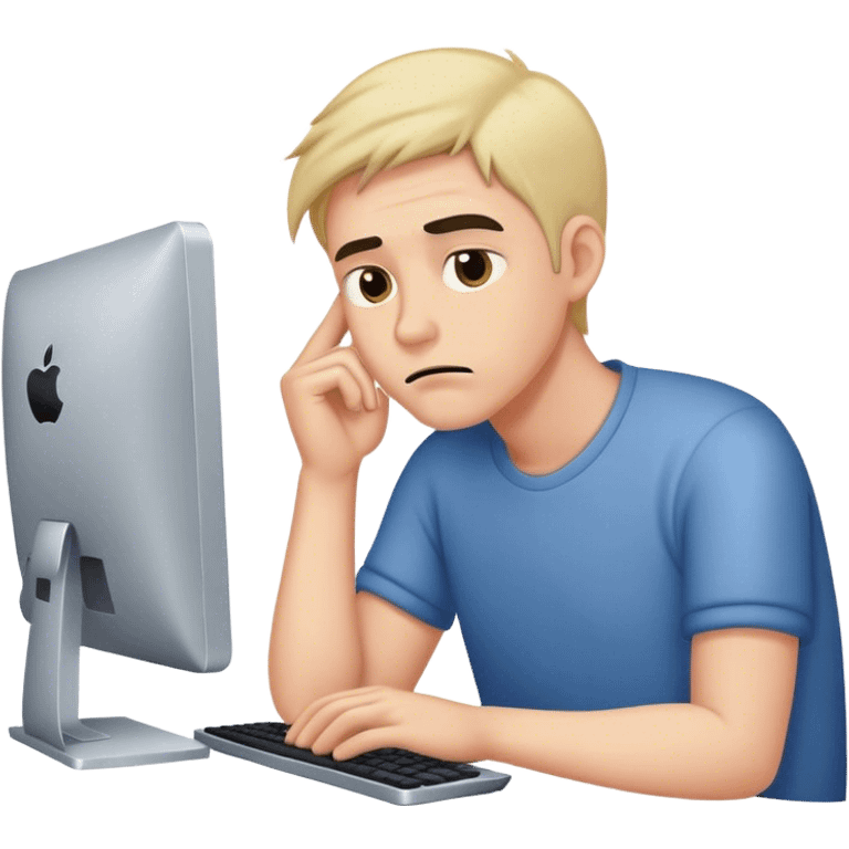 bored dude on the computer emoji