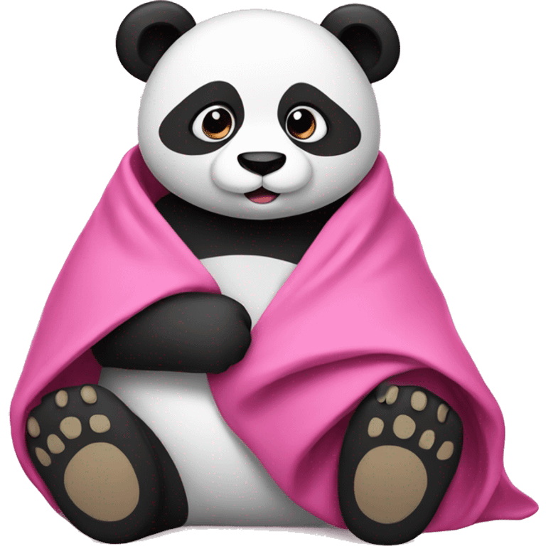 panda with pink blanket  emoji