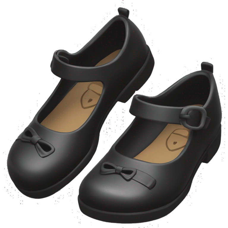 Black Mary Jane’s flat schoolgirl shoes emoji