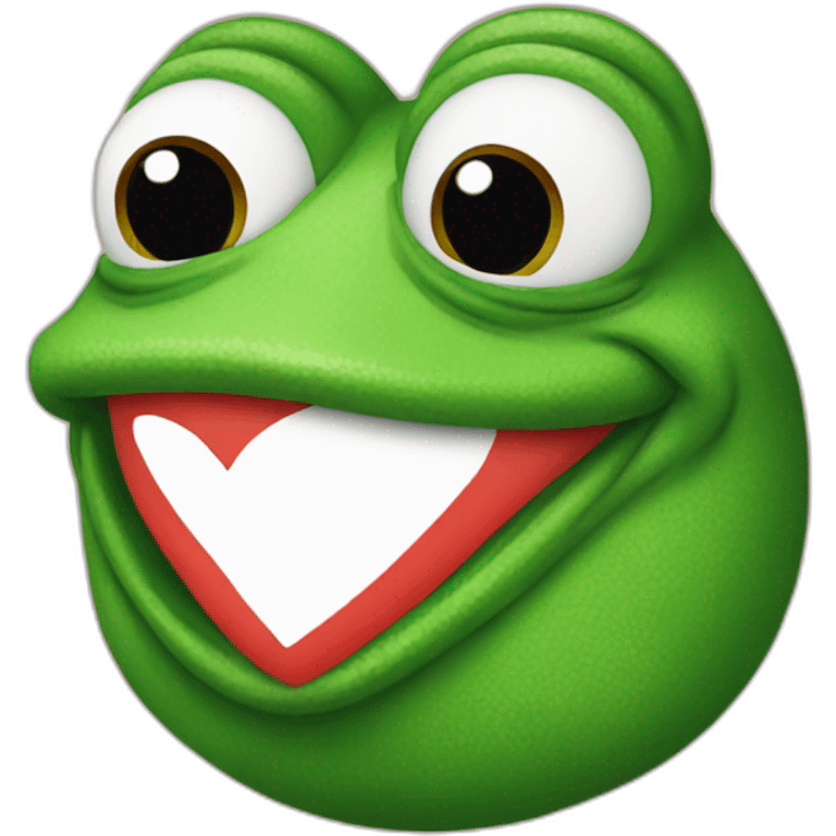 pepe frog with heart emoji