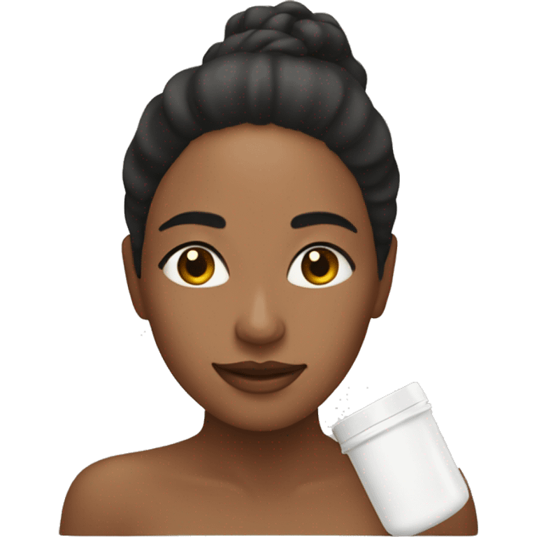 mujer haciendo su skincare  emoji