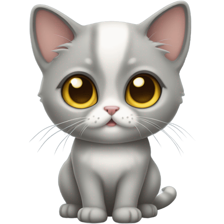 Gray munchkin cat sitting  emoji