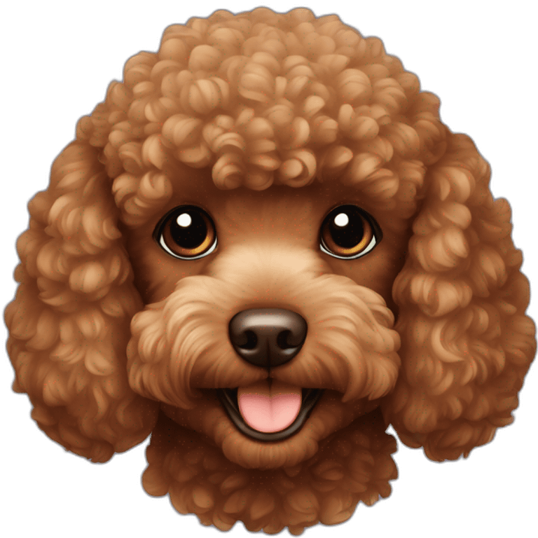 brown toy poodle head emoji